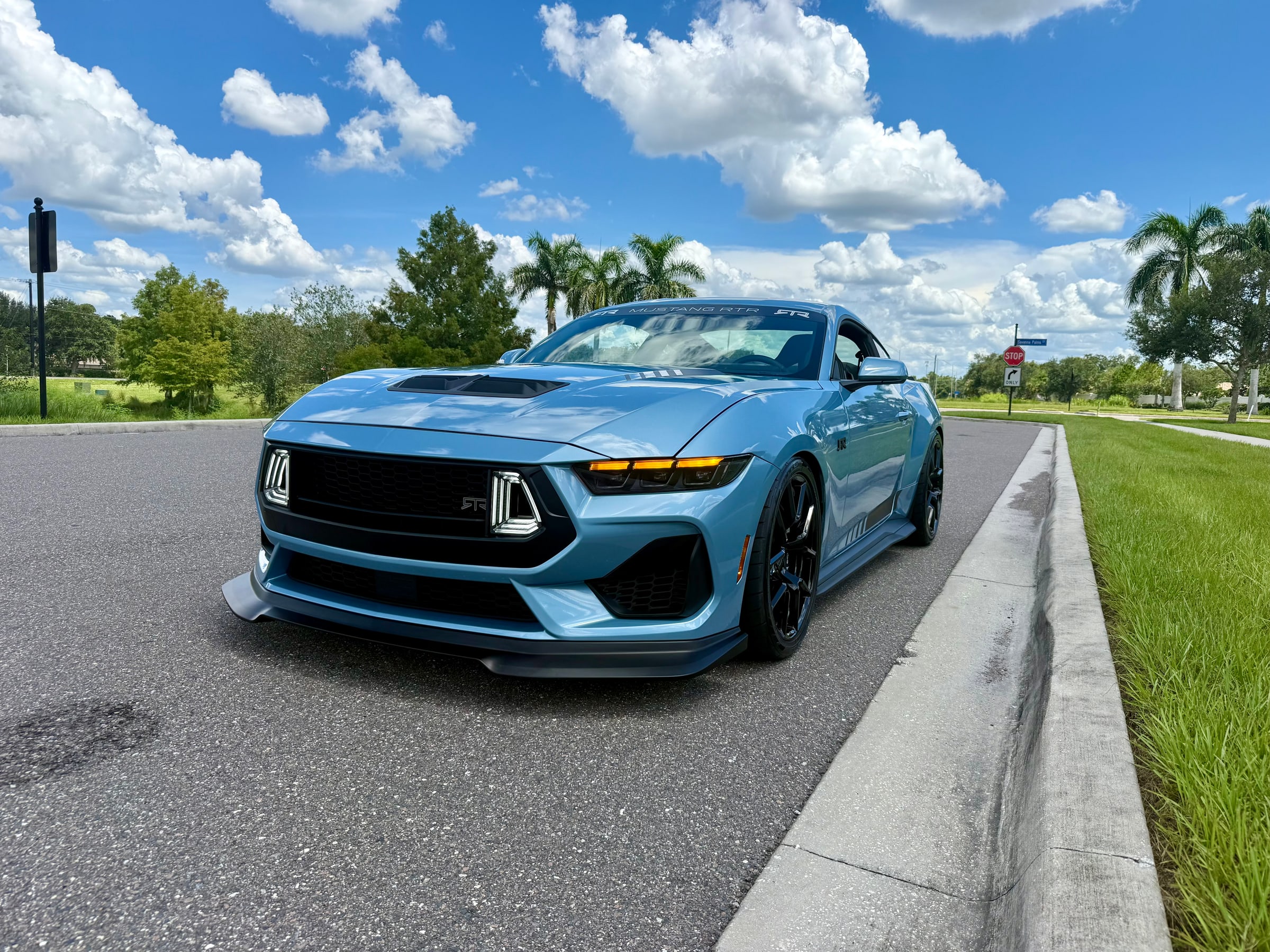 room to breathe view of the Brittany Blue Mustang RTR Spec 3