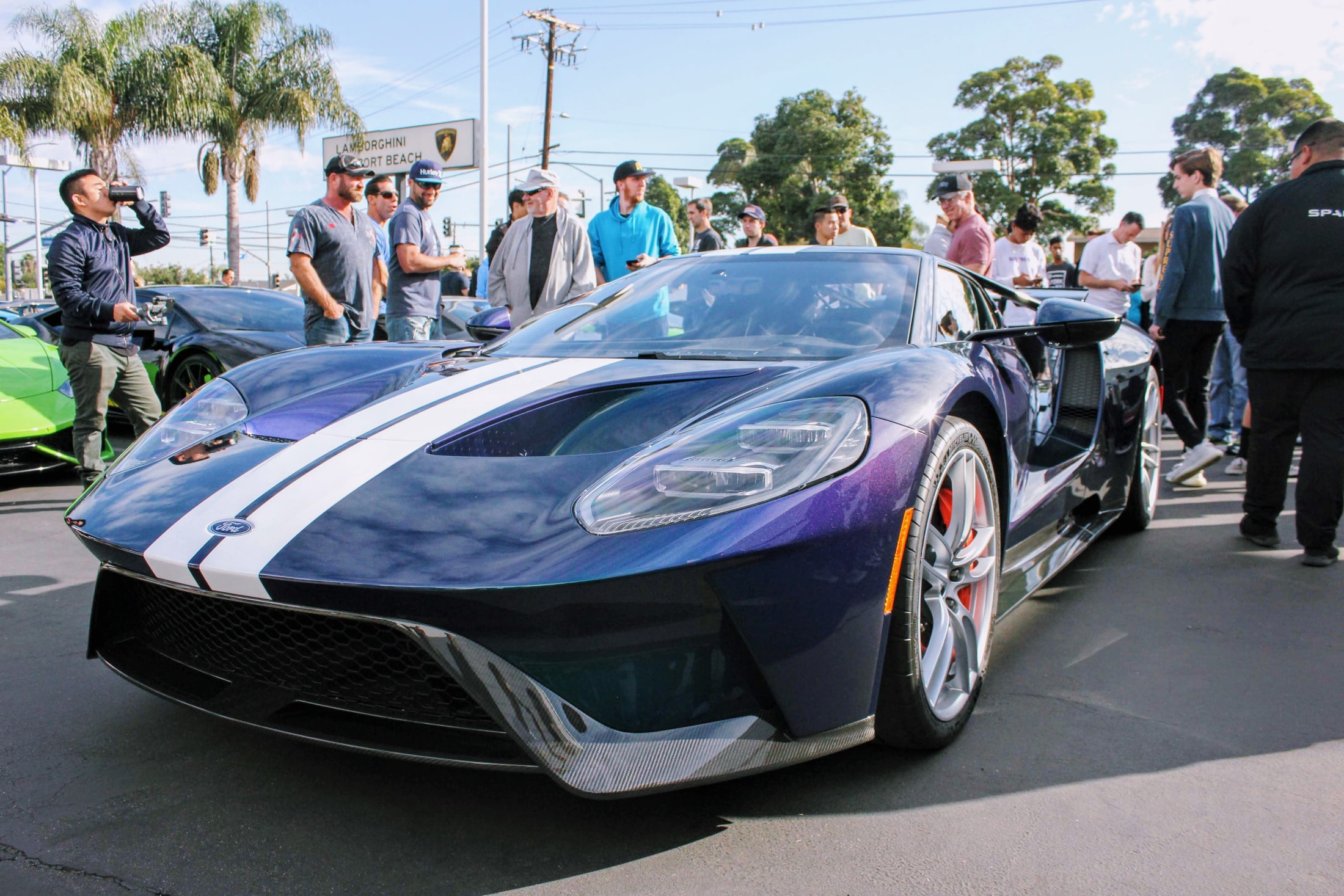 One-of-one Mystichrome Ford GT photographed at Lamborghini Newport Beach